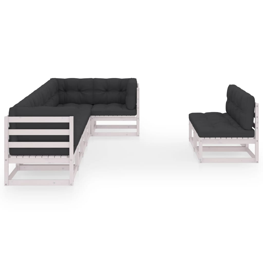 Set Divani da Giardino 8 pz con Cuscini Legno Massello di Pino cod mxl 44677