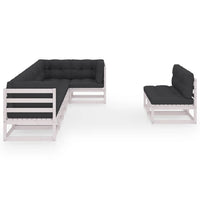 Set Divani da Giardino 8 pz con Cuscini Legno Massello di Pino cod mxl 44677