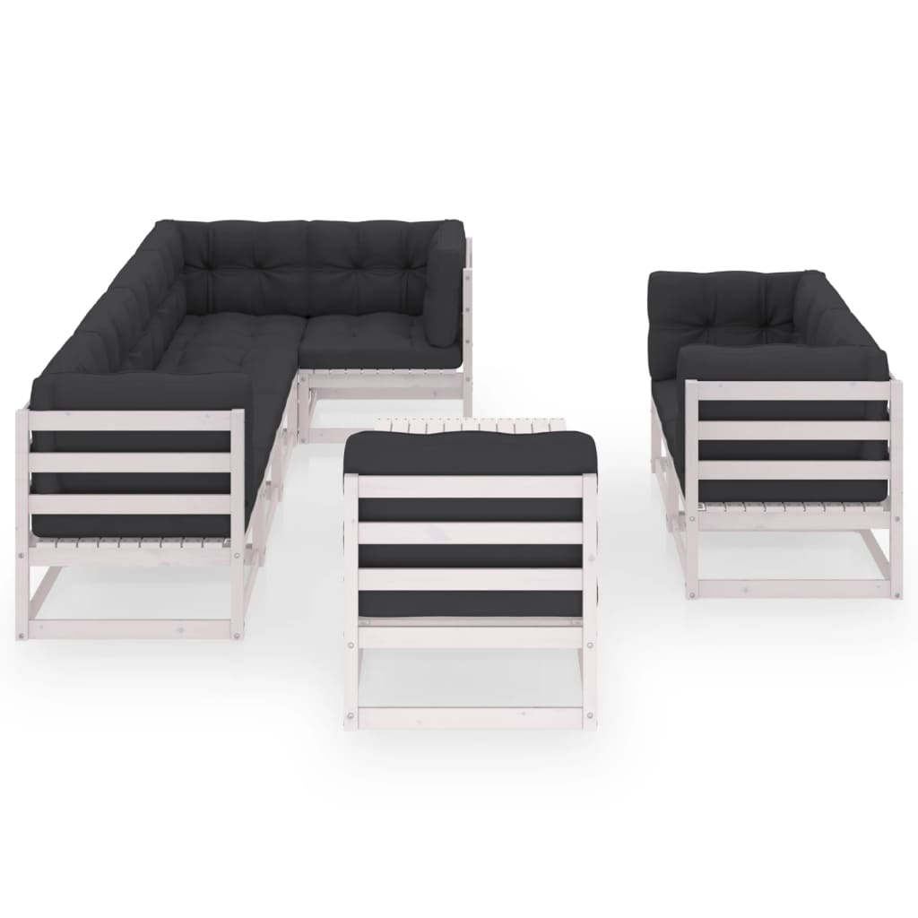 Set Divani da Giardino 9 pz con Cuscini Legno Massello di Pino cod mxl 44681