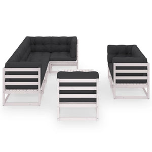Set Divani da Giardino 9 pz con Cuscini Legno Massello di Pino cod mxl 44681