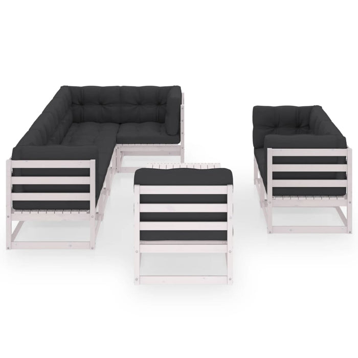 Set Divani da Giardino 9 pz con Cuscini Legno Massello di Pino cod mxl 44681