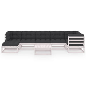 Set Divani da Giardino 8 pz con Cuscini Legno Massello di Pino cod mxl 54077