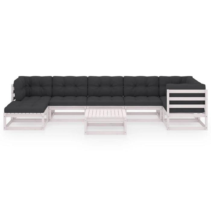 Set Divani da Giardino 8 pz con Cuscini Legno Massello di Pino cod mxl 54077