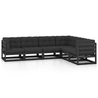 Set Divani Giardino 6 pz con Cuscini in Legno Massello di Pino 3076788