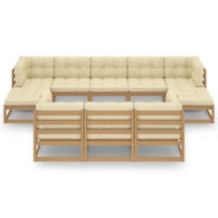 Set Salotto Giardino e Cuscini 10 pz Legno Massello Pino Ambra 3077167