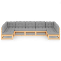 Set Salotto Giardino 7 pz Cuscini Antracite Legno Massello Pino 3077184