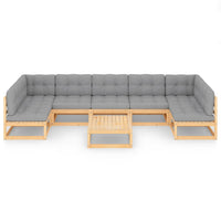 Set Divani da Giardino 8 pz con Cuscini Legno Massello di Pino cod mxl 41866