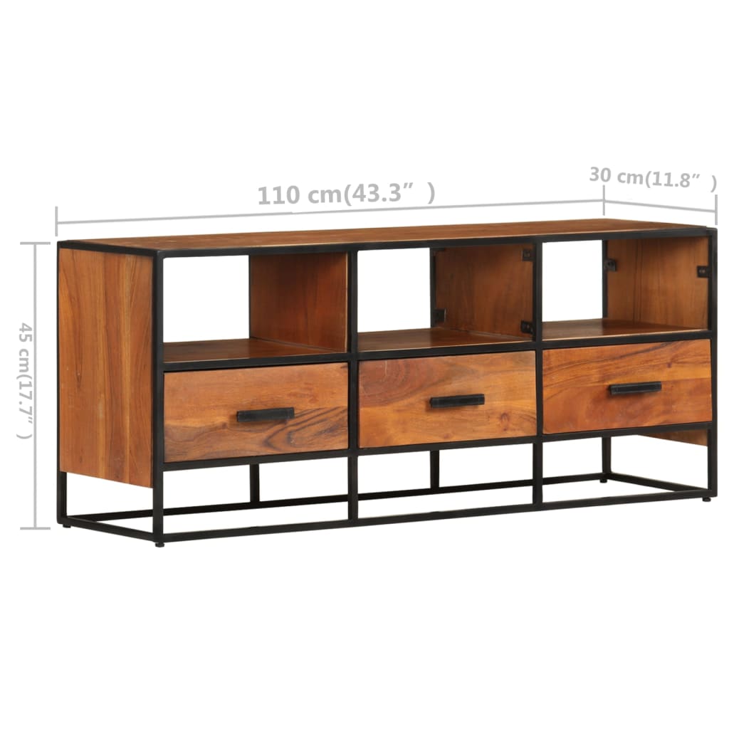 Mobile Porta TV 110x30x45 cm in Legno Massello di Acacia 327450
