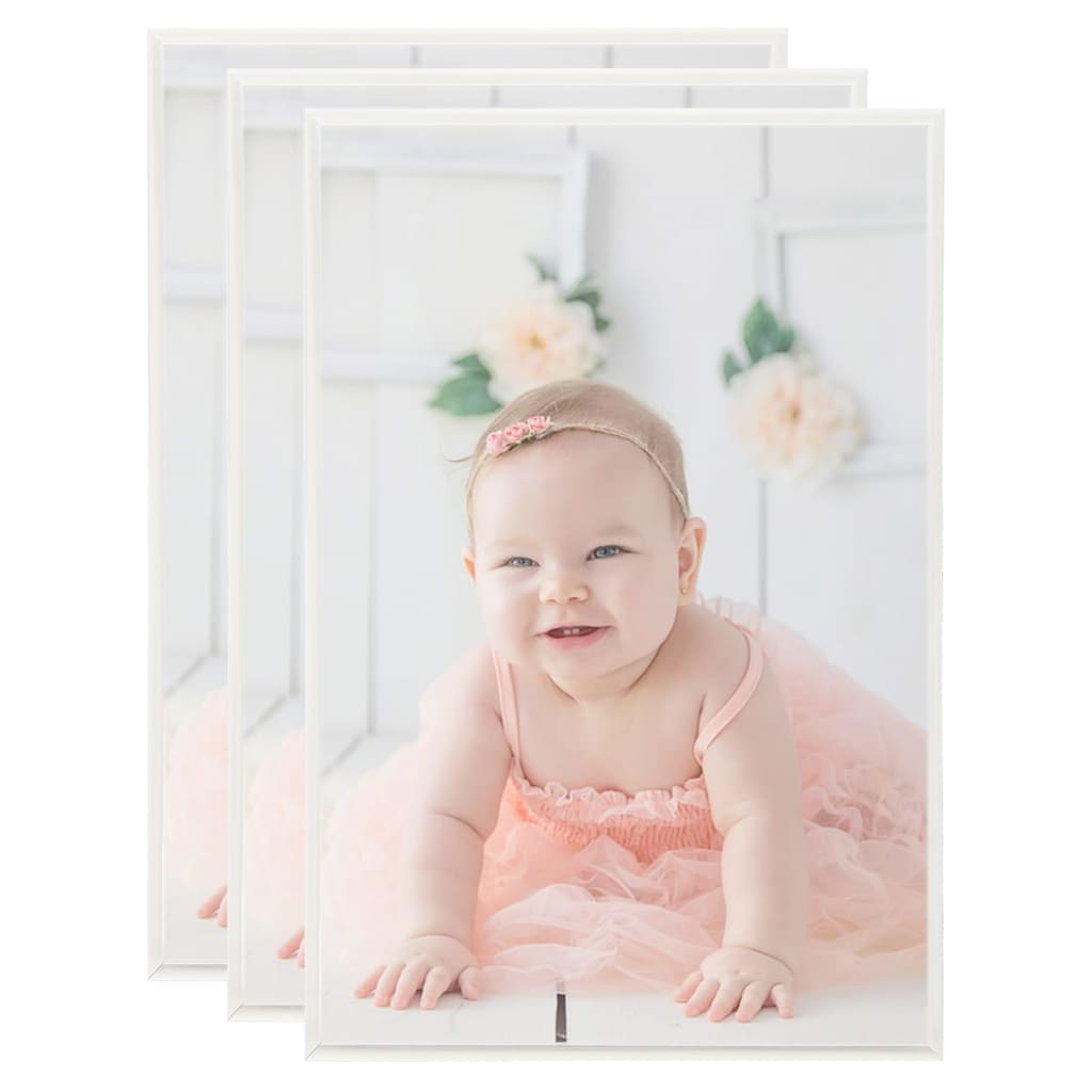 Cornici Foto Collage 3 pz per Muro o Tavolo Argento 70x90cm MDF cod mxl 57379