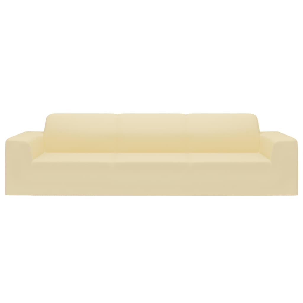 Fodera Elasticizzata Divano 4 Posti in Jersey Poliestere Crema 332947