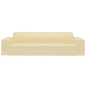 Fodera Elasticizzata Divano 4 Posti in Jersey Poliestere Crema 332947