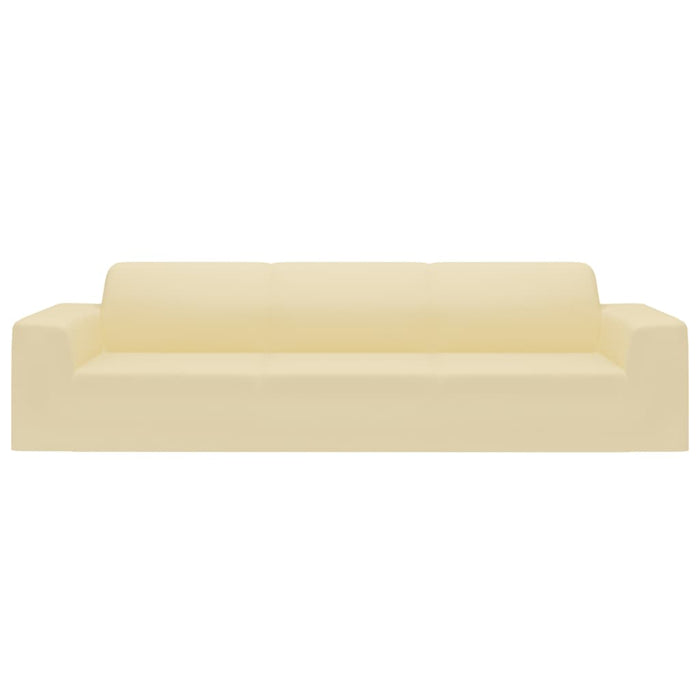 Fodera Elasticizzata Divano 4 Posti in Jersey Poliestere Crema 332947