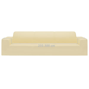 Fodera Elasticizzata Divano 4 Posti in Jersey Poliestere Crema 332947