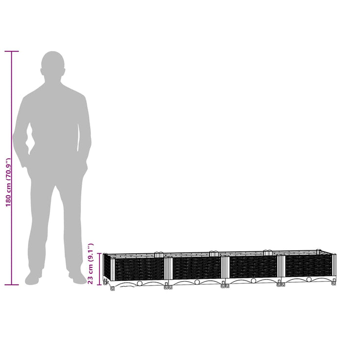 Fioriera Rialzata 160x40x23 cm in Polipropilene 316514
