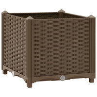 Fioriera rialzata piante fiori giardino 40 x 40 x 38 cm polipropilene marrone 02_0000929