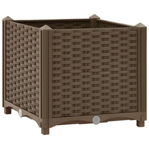 Fioriera rialzata piante fiori giardino 40 x 40 x 38 cm polipropilene marrone 02_0000929