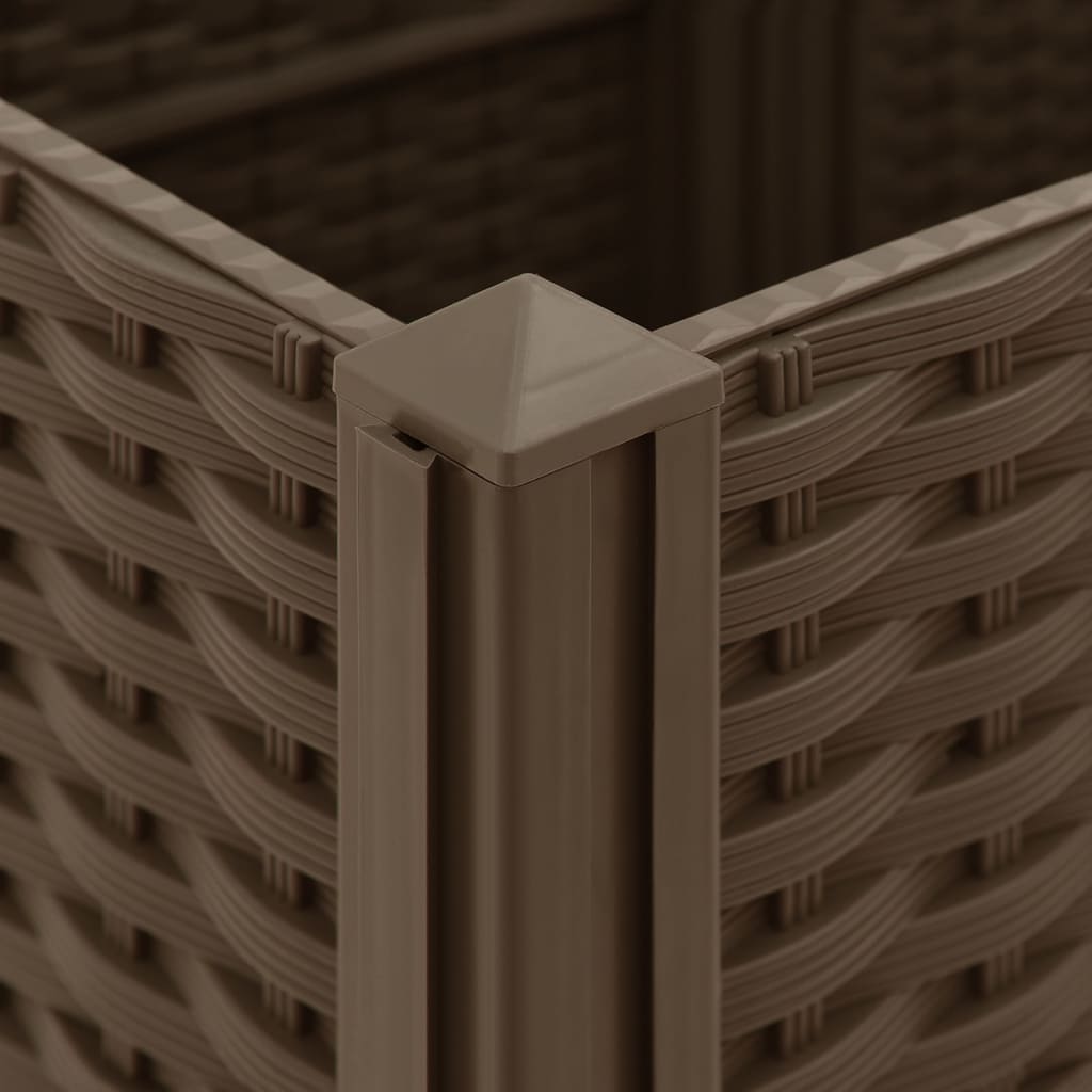 Fioriera rialzata piante fiori giardino 40 x 40 x 38 cm polipropilene marrone 02_0000929