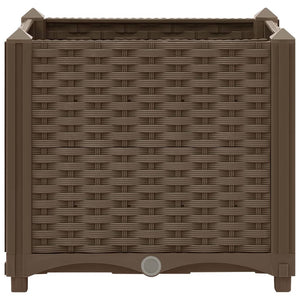 Fioriera rialzata piante fiori giardino 40 x 40 x 38 cm polipropilene marrone 02_0000929