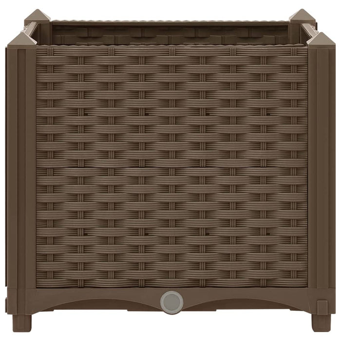 Fioriera rialzata piante fiori giardino 40 x 40 x 38 cm polipropilene marrone 02_0000929