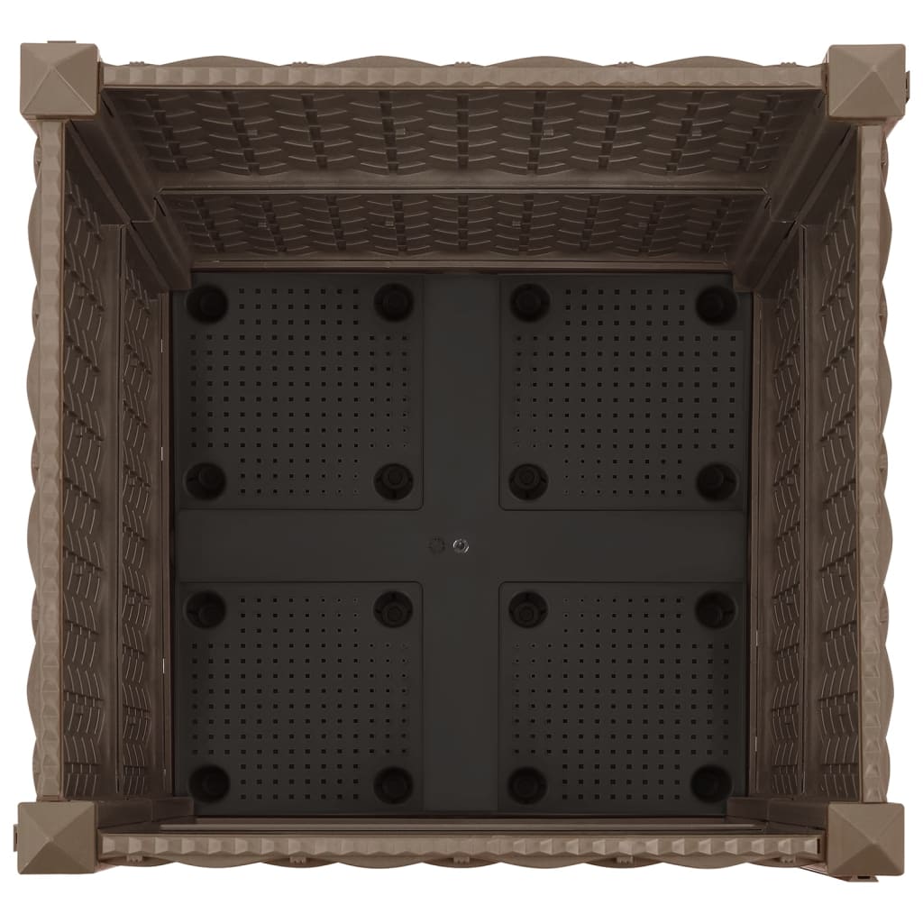 Fioriera rialzata piante fiori giardino 40 x 40 x 38 cm polipropilene marrone 02_0000929