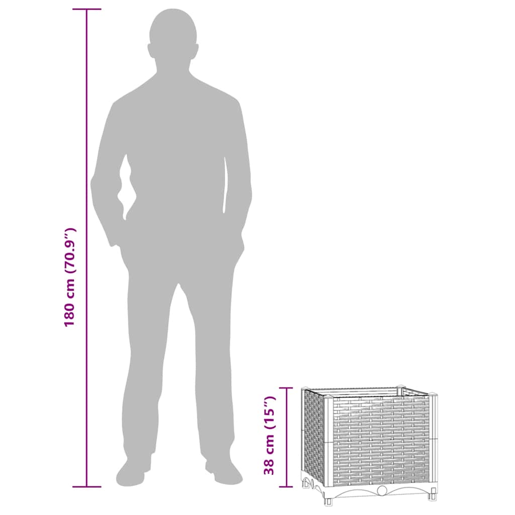 Fioriera Rialzata 40x40x38 cm in Polipropilene 316515