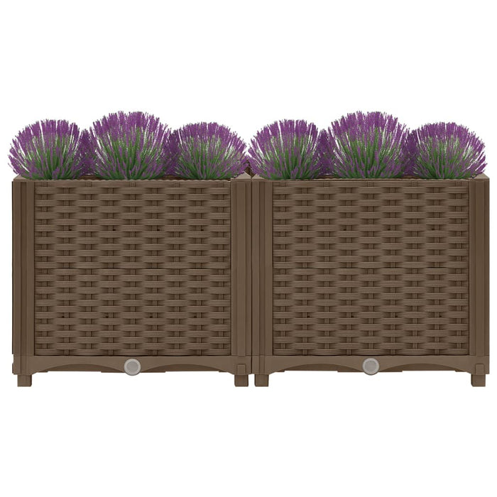 Fioriera rialzata piante fiori giardino 80 x 40 x 38 cm polipropilene marrone 02_0000946