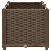 Fioriera rialzata piante fiori giardino 80 x 40 x 38 cm polipropilene marrone 02_0000946
