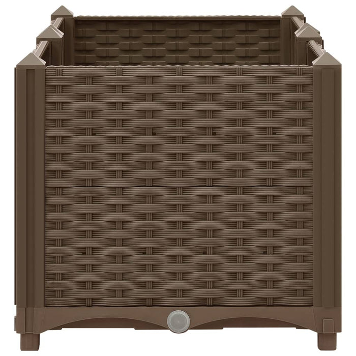 Fioriera rialzata piante fiori giardino 80 x 40 x 38 cm polipropilene marrone 02_0000946