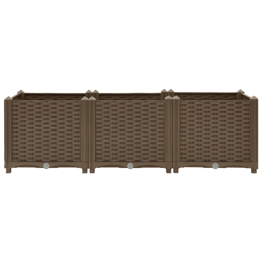 Fioriera rialzata piante fiori giardino 120 x 40 x 38 cm polipropilene marrone 02_0000906