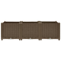 Fioriera rialzata piante fiori giardino 120 x 40 x 38 cm polipropilene marrone 02_0000906