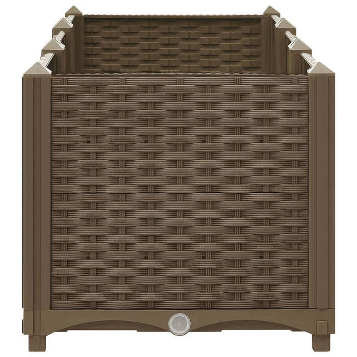 Fioriera rialzata piante fiori giardino 120 x 40 x 38 cm polipropilene marrone 02_0000906