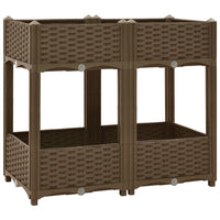 Fioriera rialzata piante fiori giardino 80 x 40 x 71 cm polipropilene marrone 02_0000949