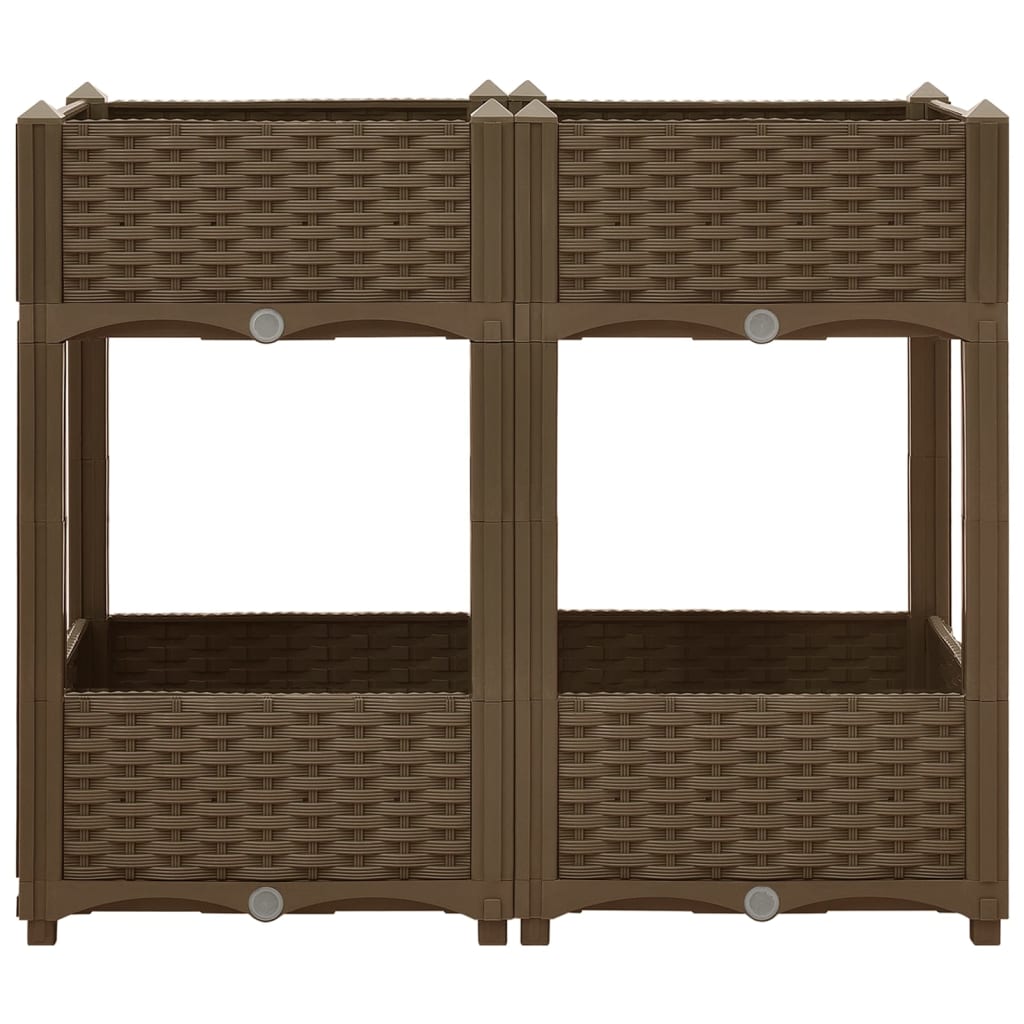 Fioriera rialzata piante fiori giardino 80 x 40 x 71 cm polipropilene marrone 02_0000949