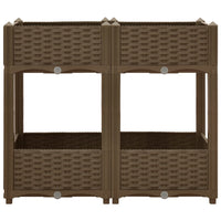 Fioriera rialzata piante fiori giardino 80 x 40 x 71 cm polipropilene marrone 02_0000949