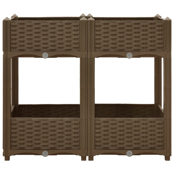 Fioriera rialzata piante fiori giardino 80 x 40 x 71 cm polipropilene marrone 02_0000949