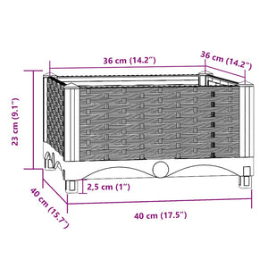 Fioriera Rialzata 40x40x23 cm in Polipropilene cod mxl 40698