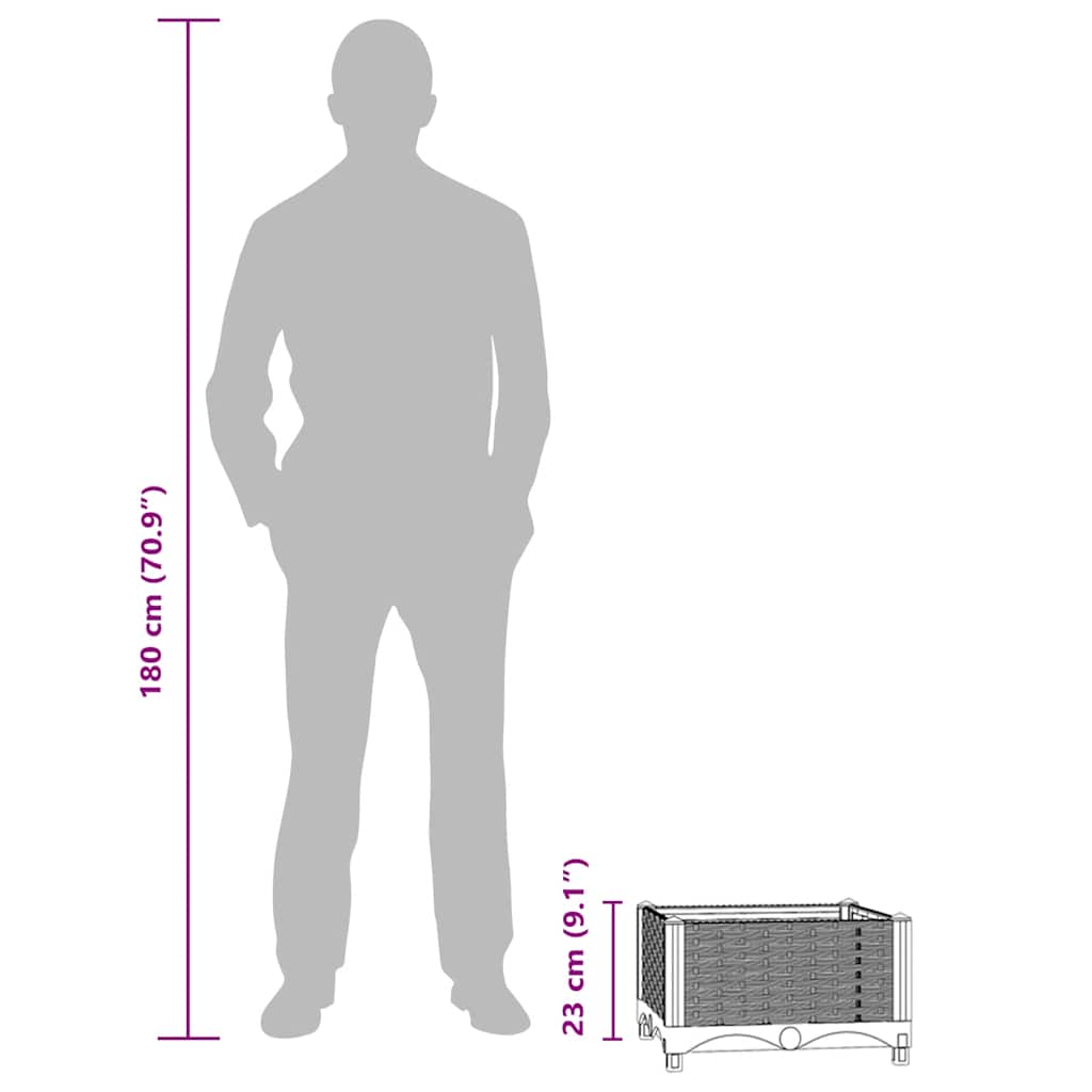 Fioriera Rialzata 40x40x23 cm in Polipropilene 316526