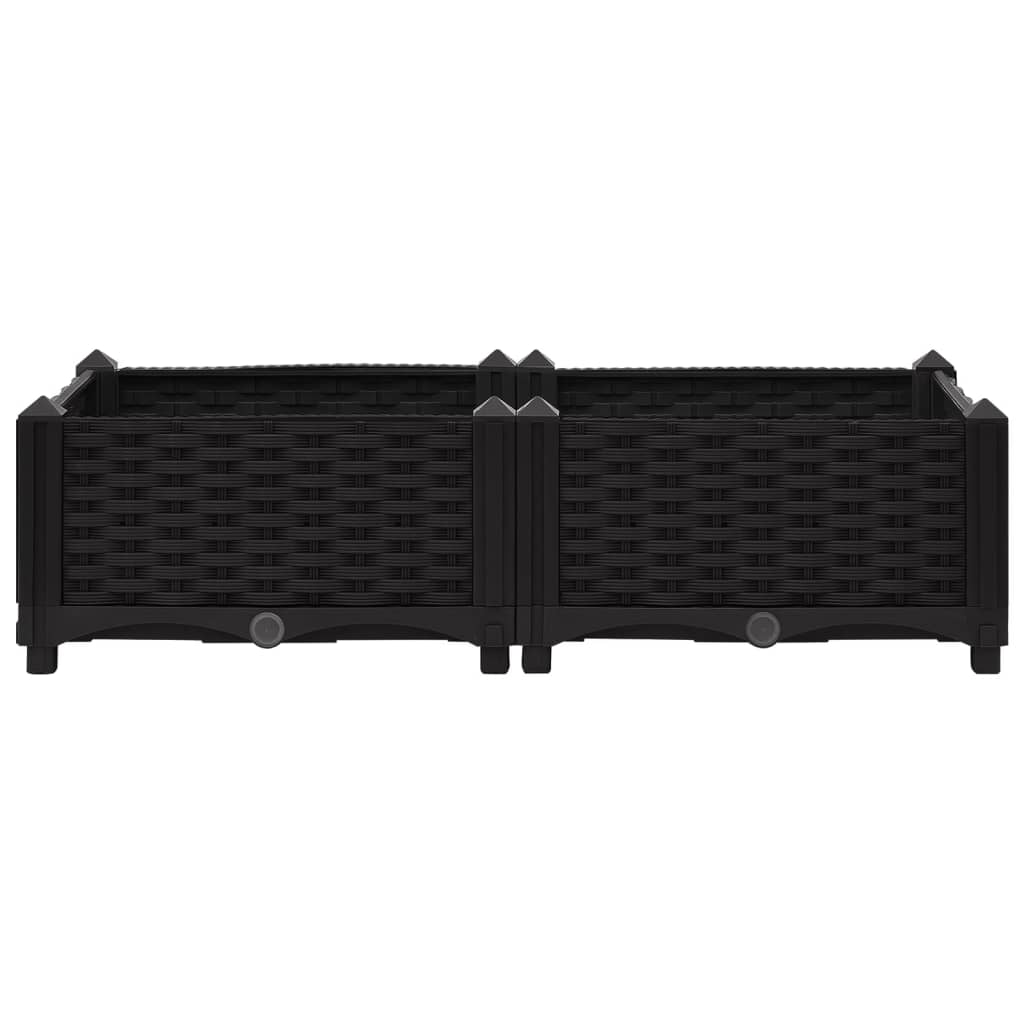 Fioriera rialzata piante fiori giardino 80 x 40 x 23 cm polipropilene 02_0000944