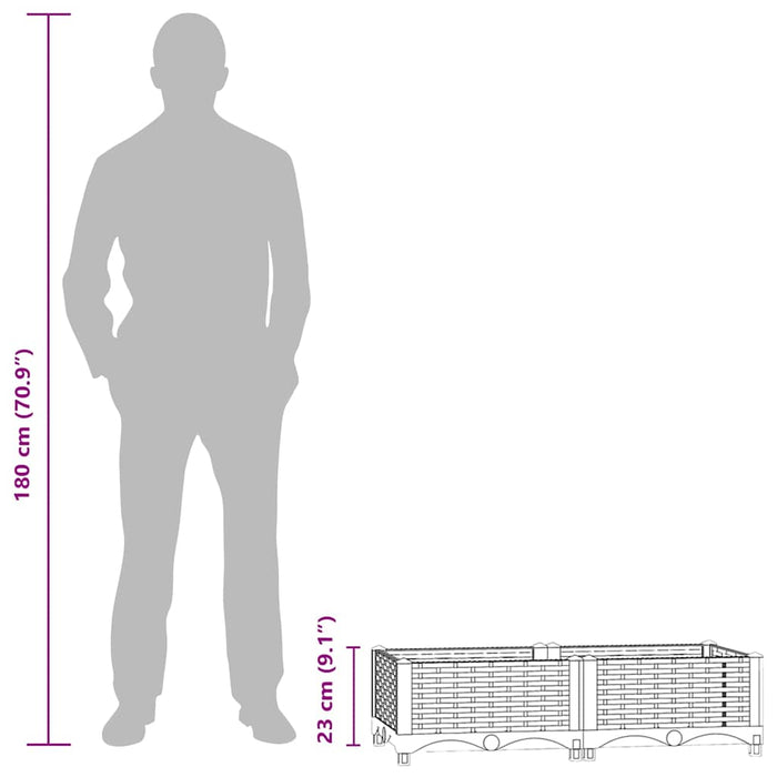 Fioriera Rialzata 80x40x23 cm in Polipropilene 316527