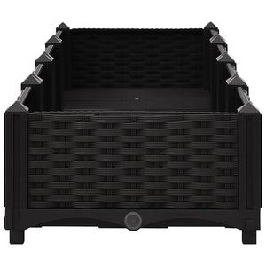 Fioriera Rialzata-Vaso da Esterno-Fioriera Elevata 160x40x23 cm in Polipropilene 258006