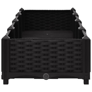 Fioriera rialzata piante fiori giardino 160 cm polipropilene nero 02_0000917