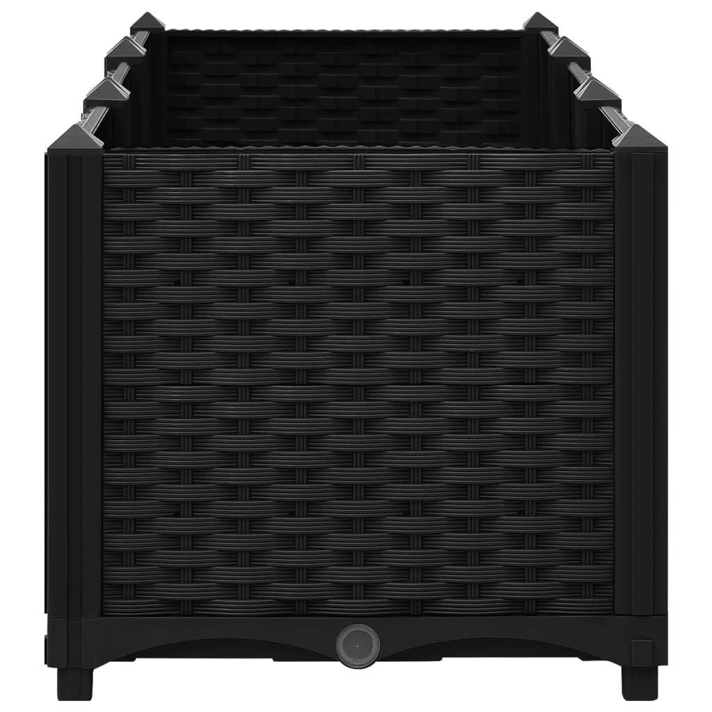 Fioriera rialzata piante fiori giardino 120 cm polipropilene nero 02_0000907