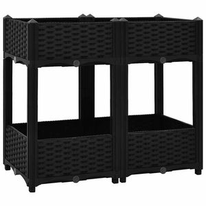 Fioriera Rialzata-Vaso da Esterno-Fioriera Elevata 80x40x71 cm in Polipropilene 419359