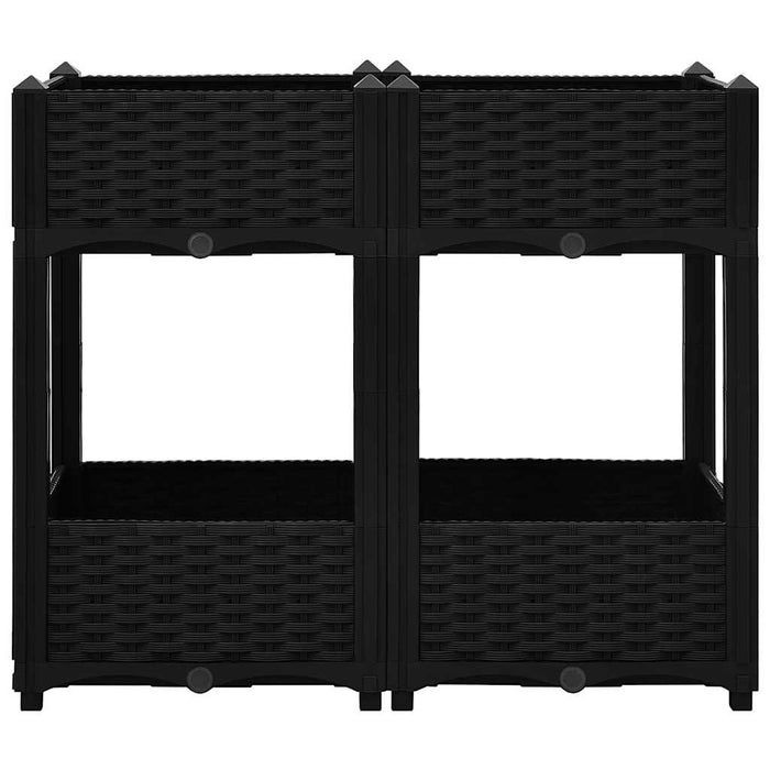 Fioriera Rialzata-Vaso da Esterno-Fioriera Elevata 80x40x71 cm in Polipropilene 419359