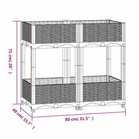 Fioriera Rialzata-Vaso da Esterno-Fioriera Elevata 80x40x71 cm in Polipropilene 419359