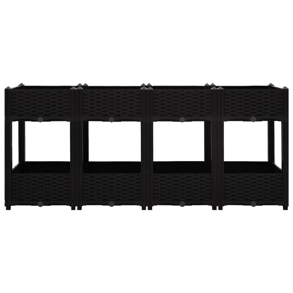 Fioriera rialzata piante fiori giardino 160 x 40 x 71 cm polipropilene nero 02_0000923