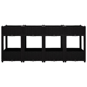Fioriera rialzata piante fiori giardino 160 x 40 x 71 cm polipropilene nero 02_0000923