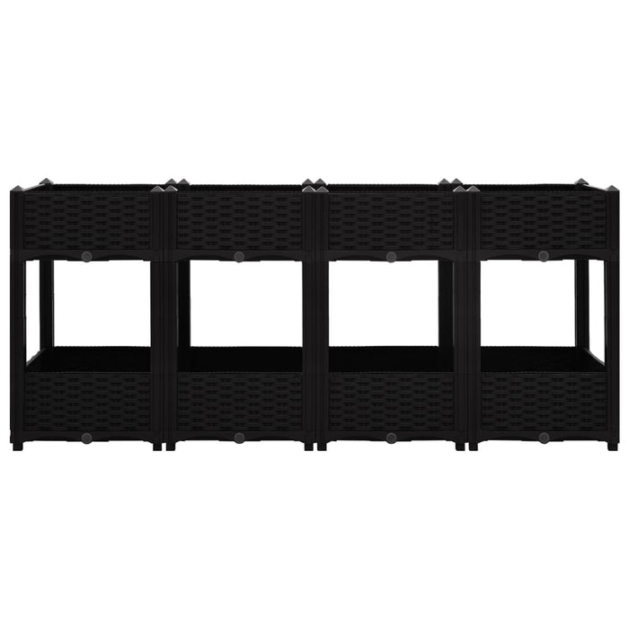 Fioriera rialzata piante fiori giardino 160 x 40 x 71 cm polipropilene nero 02_0000923