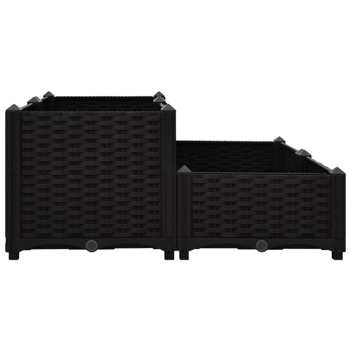 Fioriera rialzata fioriera portavaso per piante aiuola giardino balcone terrazzo esterno 80 x 80 x 38 cm polipropilene nero 02_0000958