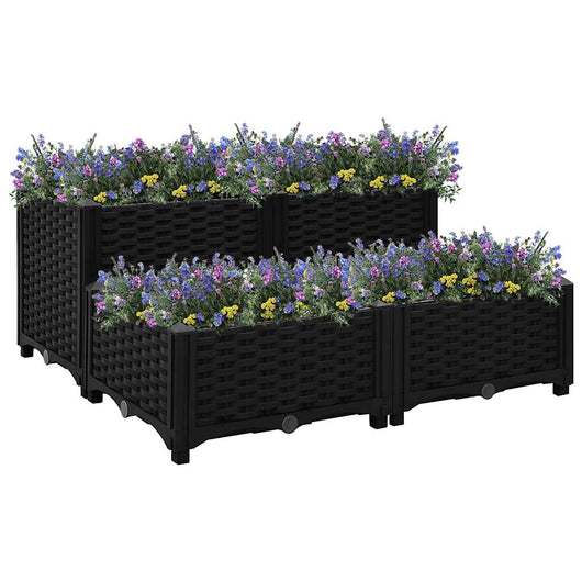 Fioriera Rialzata-Vaso da Esterno-Fioriera Elevata 80x80x38 cm in Polipropilene 895446